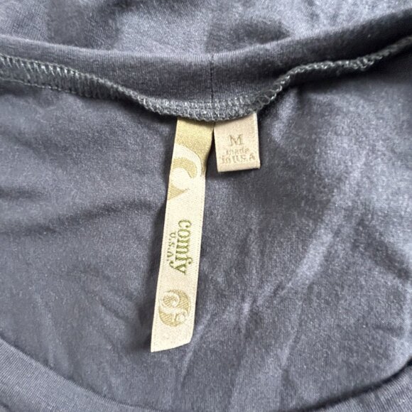 Comfy USA Women Gray 3/4 Sleeve Tunic Top Medium Stretch Casual Relaxed USA Made - Picture 3 of 7